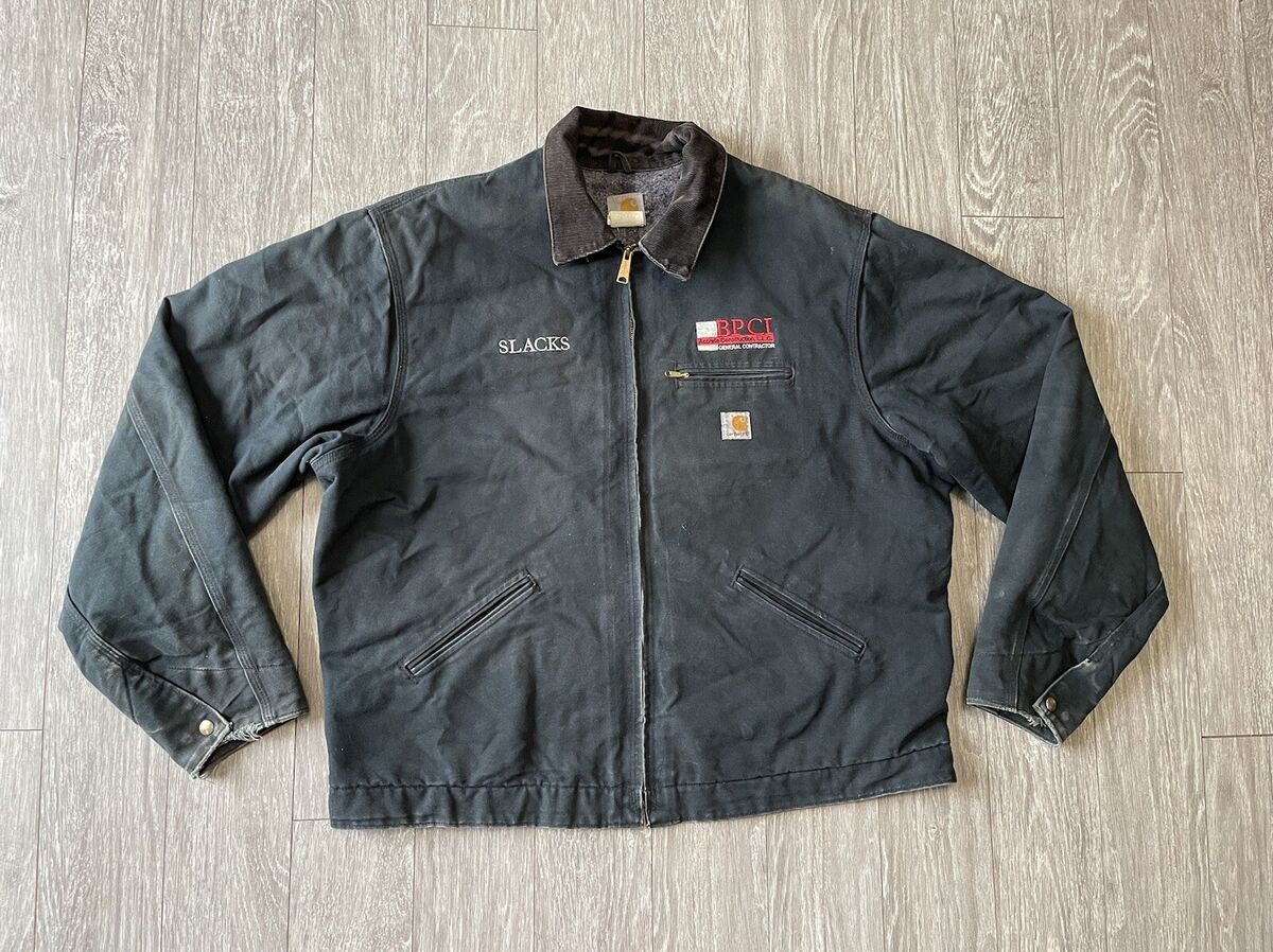 VTG Carhartt Black Mens J01 BLK Detroit Jacket Blanket Lined VTG Carhartt Black Mens J01 BLK Detroit Jacket Blanket Lined