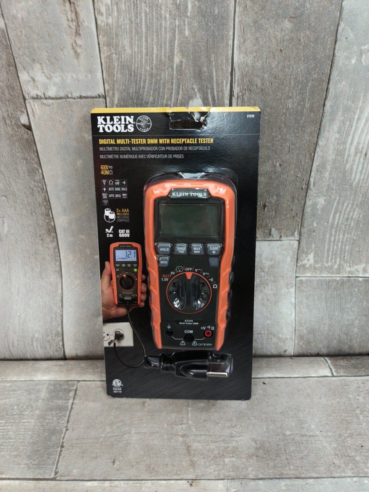 Klein Tools ET270 Digital Multi-Tester DMM with Receptacle Tester Free Shipping