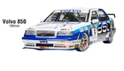 1:10 RC Clear Body Shell-  BTCC Volvo 850 Sedan with stickers + extras 190mm