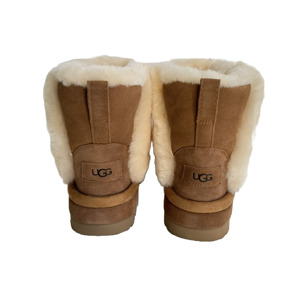 UGG CLASSIC CHILLAPEAK CHESTNUT SPILL SEAMS PLATFORM BOOTS US 7
