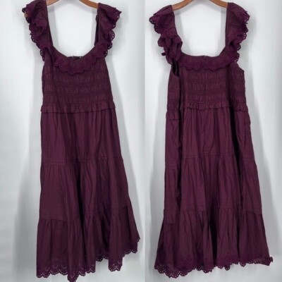 green emerald velvet dress Madewell Women's Lucie Embroidered Cotton Midi Dress, Vintage Mulberry,  Red, 16 at Amazon Women's Clothing store