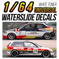 1/64 Scale MOTUL HONDA Custom White Toner Universal WaterSlide Decal for Hot