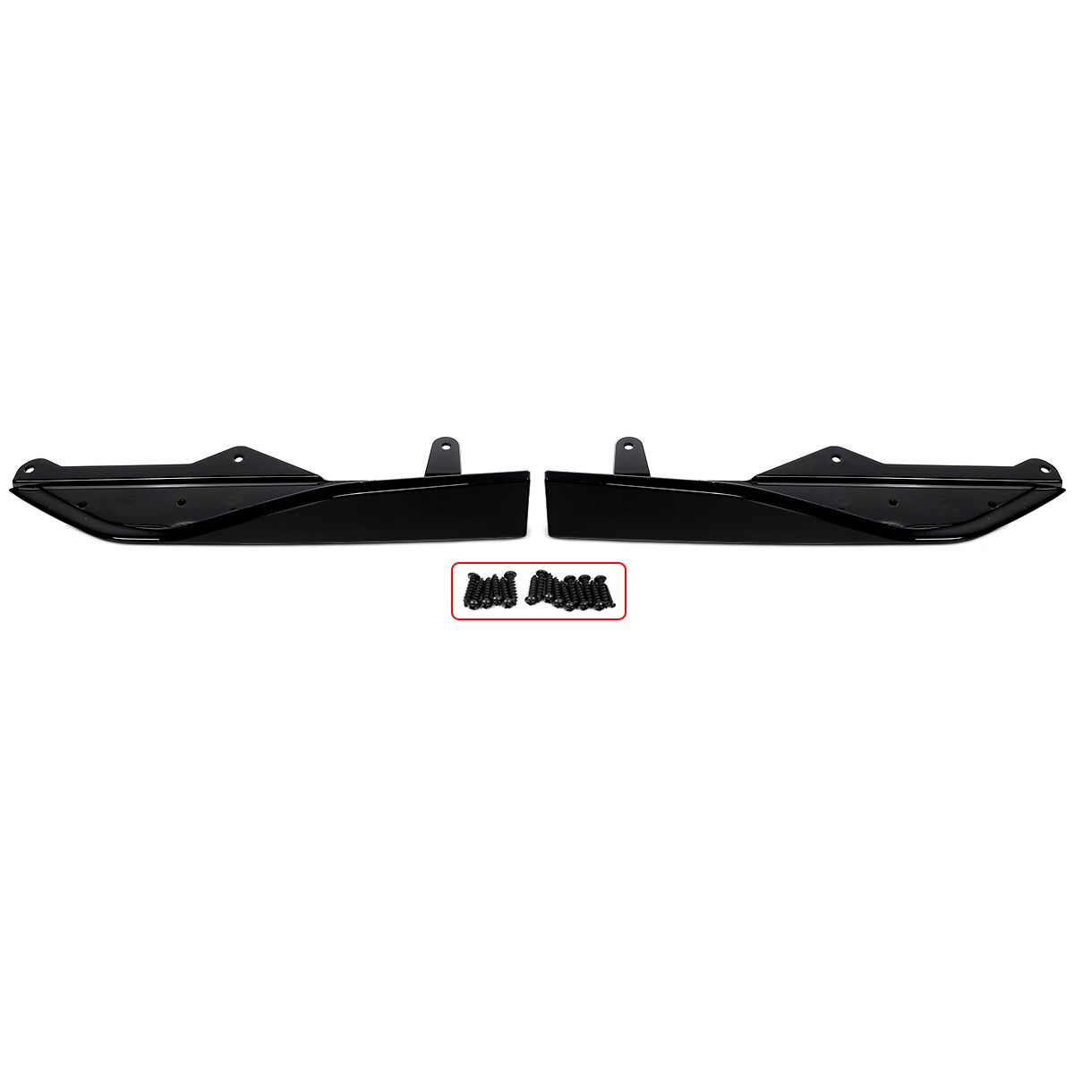 Pair Gloss Black Side Skirt Trim Flaps Cover Splitter For