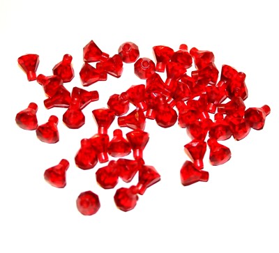 50 x LEGO   diamond 30153 new transparent red, jewel, jewel