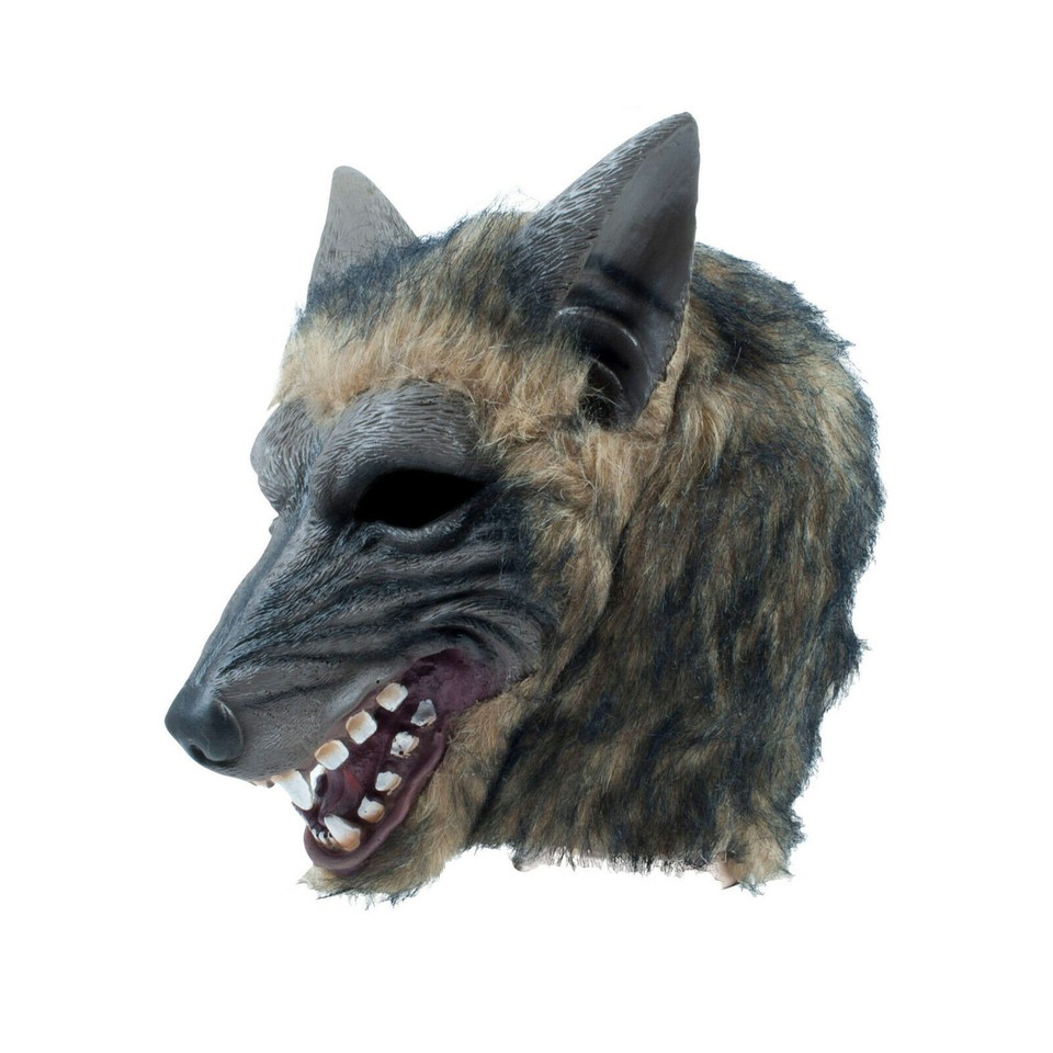 Adult Wolf Mask Hands Men Ladies Animal Werewolf Fancy Dress Halloween