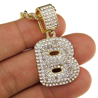 Initial Rope Chain Pendant Gold Plated 