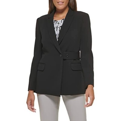Calvin Klein Women s Black Blazer with belt Size 10 NWT