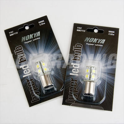 Nokya 1157 LED Bulb 6000K Hyper White NOK7112 13-LED's 2.52W QTY=2