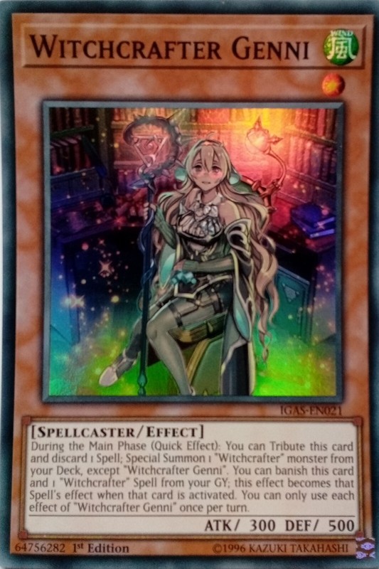 IGAS-EN021 WITCHCRAFTER GENNI SUPER RARE 1ST EDITION YuGiOh CARD