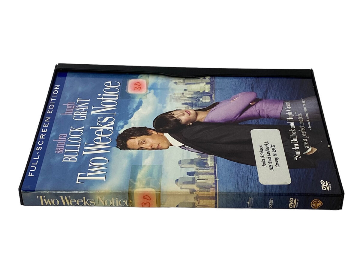 Two Weeks Notice (DVD, 2003) w/Scene Index Romance Comedy, Sandra Bullock, Grant 85392330126 | eBay Two Weeks Notice (DVD, 2003) w/Scene Index Romance Comedy, Sandra Bullock, Grant 85392330126 | eBay