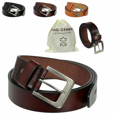 Ledergürtel Herrengürtel Jeansgürtel Echt Leder Schwarz Braun Cognac bis 120 cm