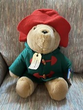 Paddington Bear Plush Stuffed Teddy with Holiday Fun Book Sears 1996 Vintage 16"