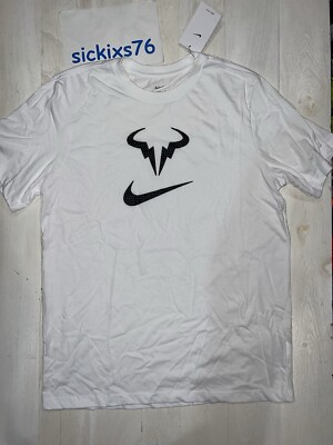 Nike Court Dri-Fit RAFA RAFAEL NADAL Men's Large White T-Shirt