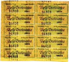 1941 Germany WW2 Reise Brotmarke für 50 Gramm Gebäck Bread Ration Coupon block