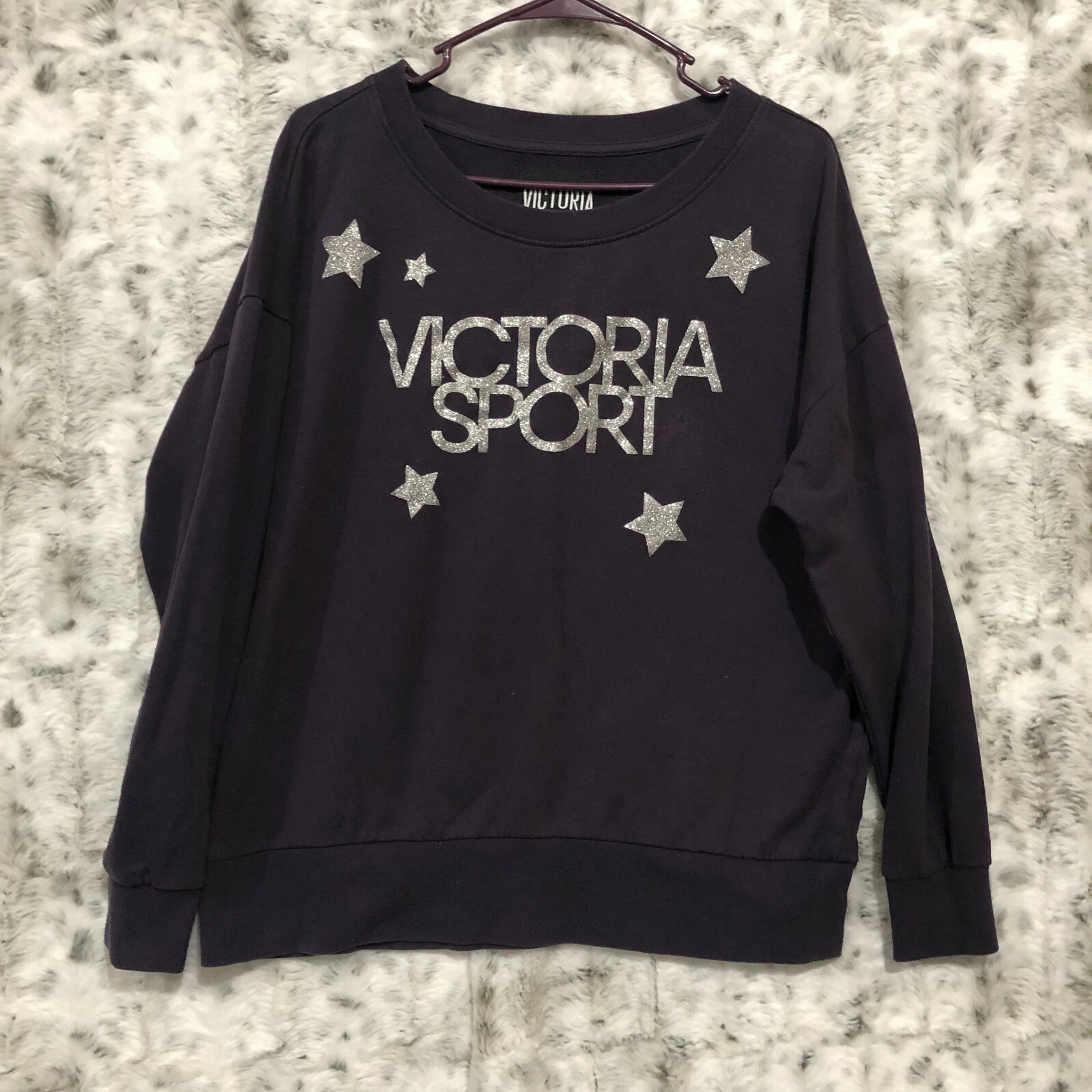 victoria-secret-vs silver glitter logo sweatshirt