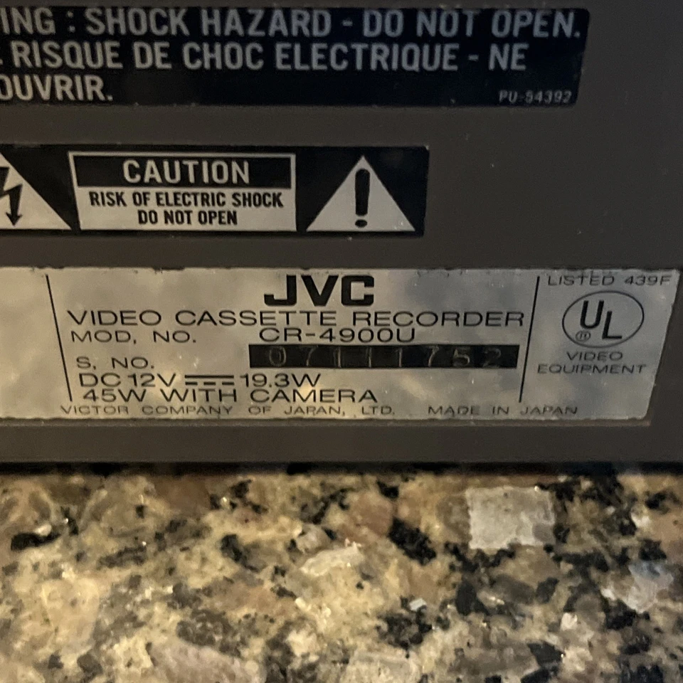JVC CR-4900U Video Cassette Recorder WORKS - Image 4 of 4