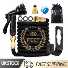 150FT Heavy Duty Expandable Garden Hose Flexible Hose Pipe 8 Pattern Spray Gun A