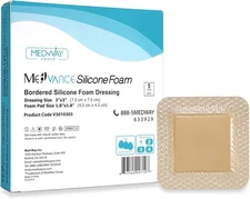 MedVanceTM Silicone - Bordered Silicone Adhesive Foam Dressing, Size 3"x3",