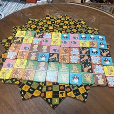 Vintage Whitman Cardboard Animal Dominoes For Kids 1976 no box 30 cards