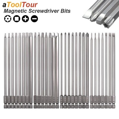 Magnet Schraubendreher Bits Set Torx Kreuzschlitz Schlitz Vierkant 1/4 Schaft
