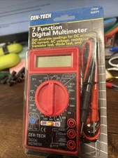 CEN-TECH 7 Function Digital Multimeter 90899 for DC&AC Voltage DC Current Plus