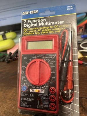 CEN-TECH 7 Function Digital Multimeter 90899 for DC&AC Voltage DC Current Plus