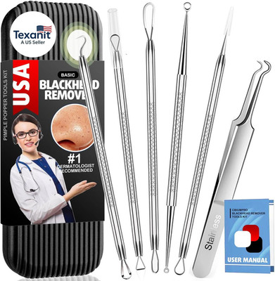 6 Pack Blackhead Remover Tools, Pimple Popper Tool Kit, Professional Blackhead E