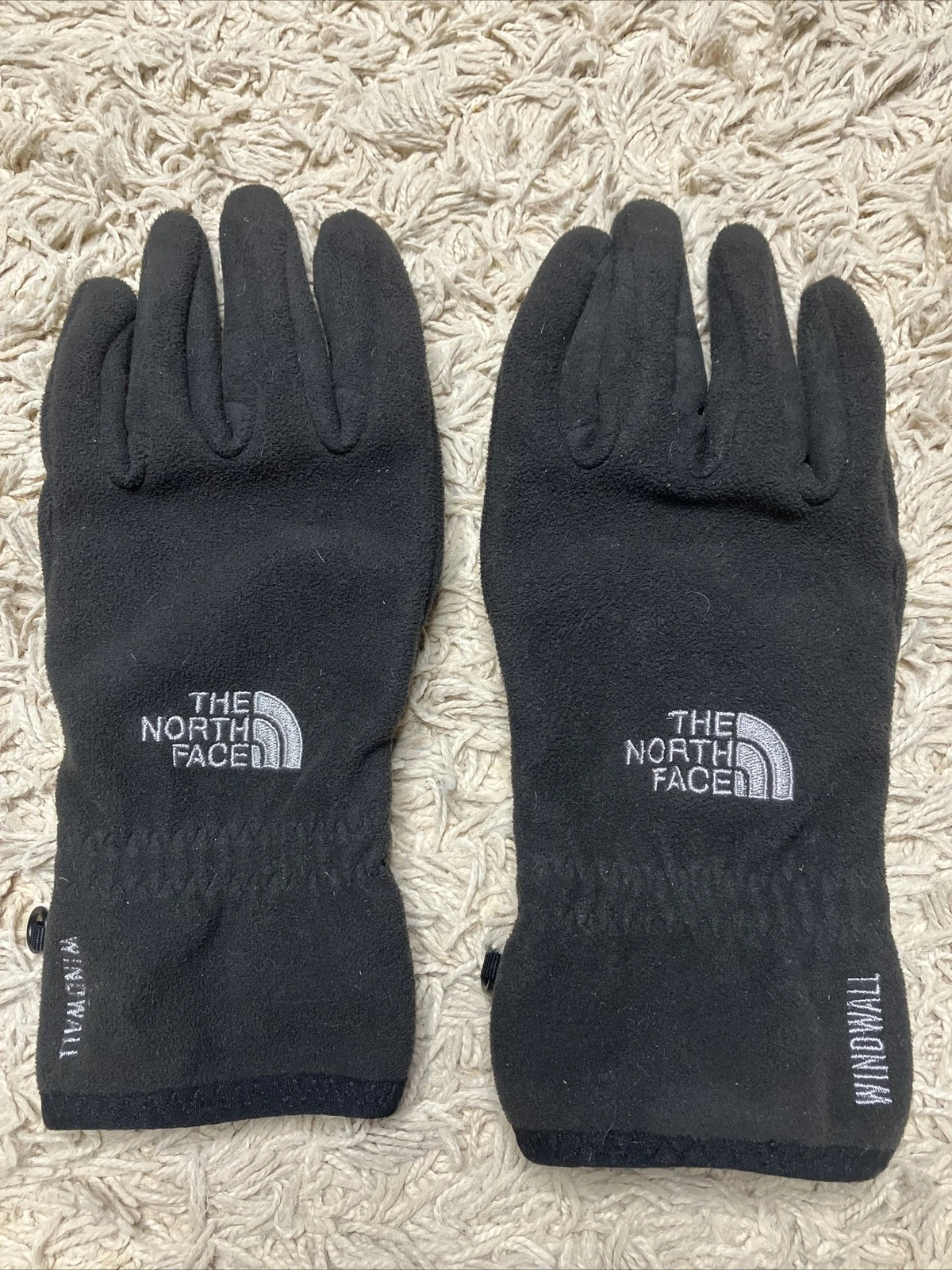 THE NORTH FACE Windwall Gloves Black GUC- Mens Medium Fleece