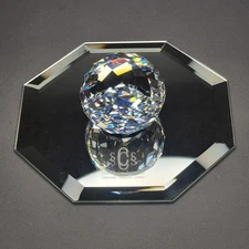 Swarovski Crystal SCS Flower Logo Faceted Display Ball With Mirror - Golf Ball