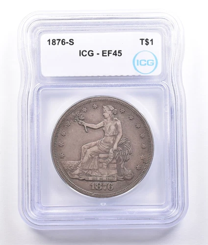 1876-S Seated Liberty Trade Dollar EF45 ICG *6773