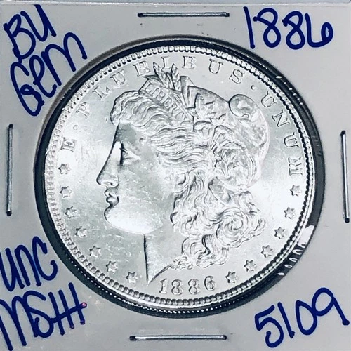 1886 BU UNCIRCULATED MORGAN SILVER DOLLAR AUTHENTIC U.S. MINT FREE SHIPPING 5109