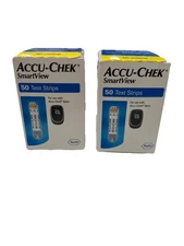 Factory Sealed AccuChek Smartview Nano Diabetic Test Strip (2) 50 ct exp 3/31/26