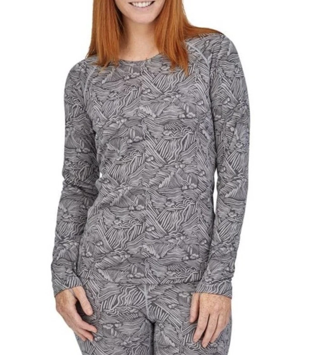 Patagonia Women's Medium Capilene Midweight Crew Baselayer Long Sleeve Gray
