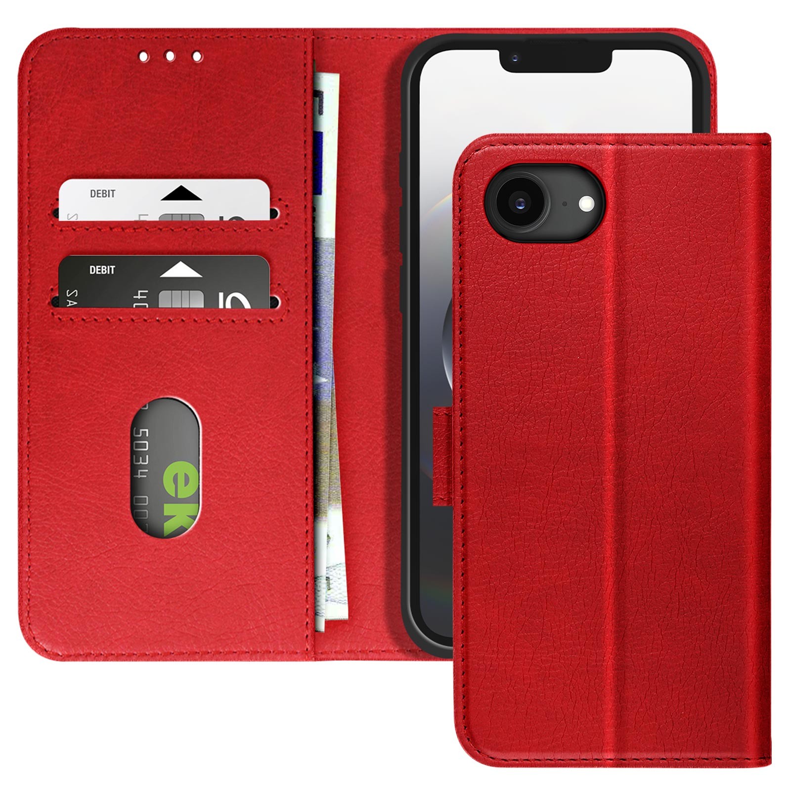 Coque iPhone 17e Avizar étui portefeuille rouge anti choc avec support