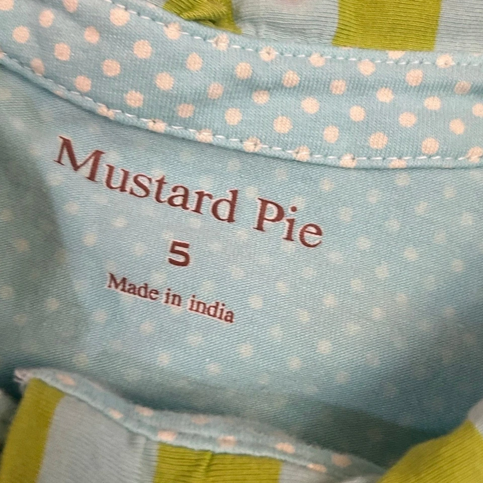 Mustard Pie Girls Top Size 5 Ruffle Stripe Polka Dot Long Sleeve Shirt - Image 2 of 4