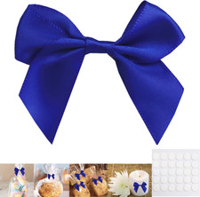 30 Pack Mini Satin Ribbon Bows with Glue Point, Fabric Ribbon Gift Bow for DIY C