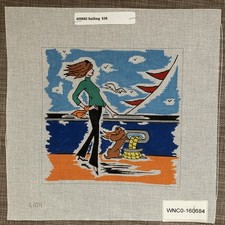 Handpainted Needlepoint Canvas Ocean Sailing Must Read Description