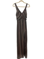 Shein Womens L M Bohemian Slit Maxi Dress Multicolor