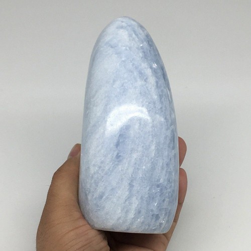 938g,5.4"x2.5"x2.5" Blue Calcite Polished Freeform Stand alone @Madagascar,MSP98 - Picture 4 of 10