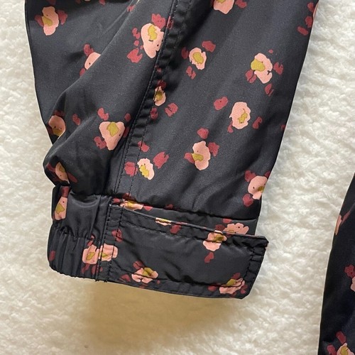 Cabi Jacket Womens Medium Black Rainy Day Jacket Flower Burst Hooded Zip 4115 - Picture 8 of 15