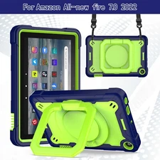 Case for Fire 7 Tablet (12th Gen, 2022) + Free Fire 7 Screen Protector & Stylus