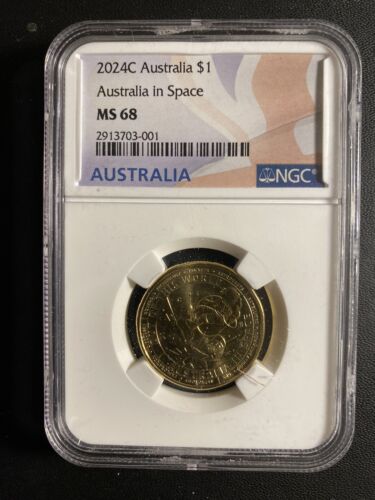 2024 C marchio di zecca Australia nello spazio $1 moneta 1 dollaro NGC MS68 - Foto 1 di 2