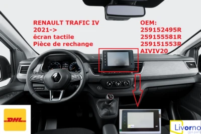 LG VITRE ECRAN TACTILE RENAULT TRAFIC IV 2021-2024 pour AFFICHEUR ECRAN LCD