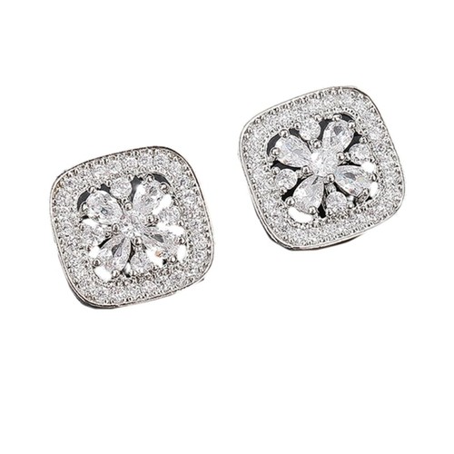 2PCS Square Alloy Crystal Rhinestone Buttons Sewing Decorative Buttons DIY Craft - Picture 3 of 9