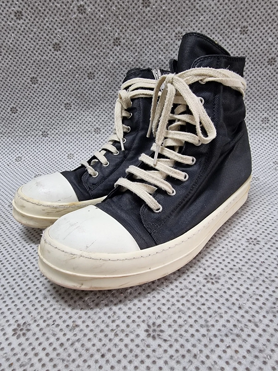 Authentic Rick Owens Drkshdw Black Cotton High Sneakers 42 | eBay