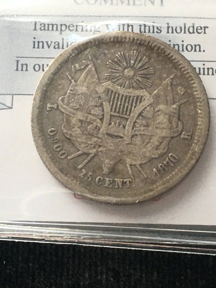 Guatemala  1866 R,  Peso, Coin Mart Graded **VF-30** KM# 186.1 - Image 3 of 4