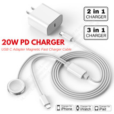 USB Magnetic Charging Cable Fast Charger For iPhone Apple Watch 7/6/5/4/3/2/1/SE