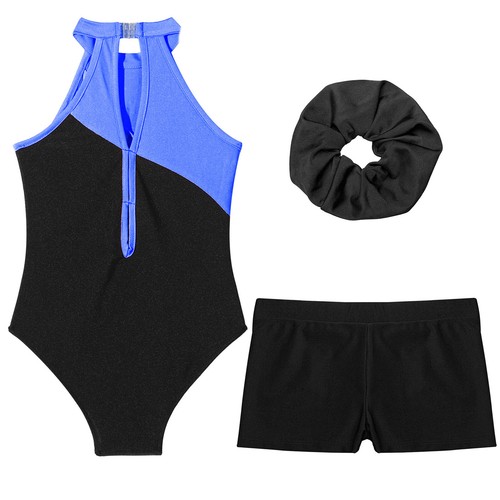 Kids Girls Leotard Yoga Rompers Sparkly Bodysuit Ballet Set Gym Outfit Latin - Picture 32 of 71