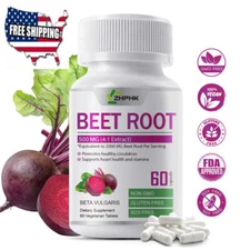 Organic Beet Root Powder 2000mg Capsules Nitric Oxide Booster Superfood Beetroot