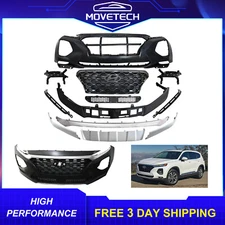 12 PCS Complete Front Bumper Grills Skid Plate For 2019 2020 Hyundai Santa Fe